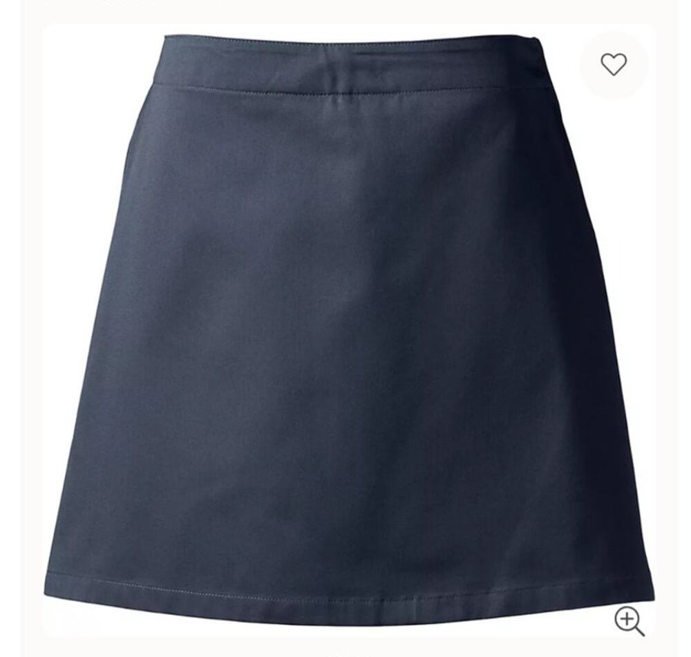 Lands' End Women 10 Navy Blue Cotton Blend Chino Above Knee Skort Uniform